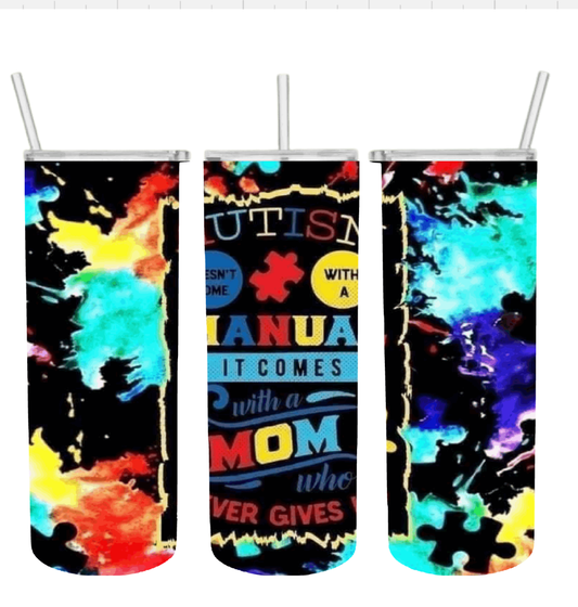 Autism Mom Tumbler with straw