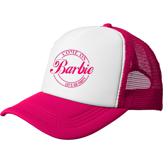 come on Barbie lets go party pink Mesh cap