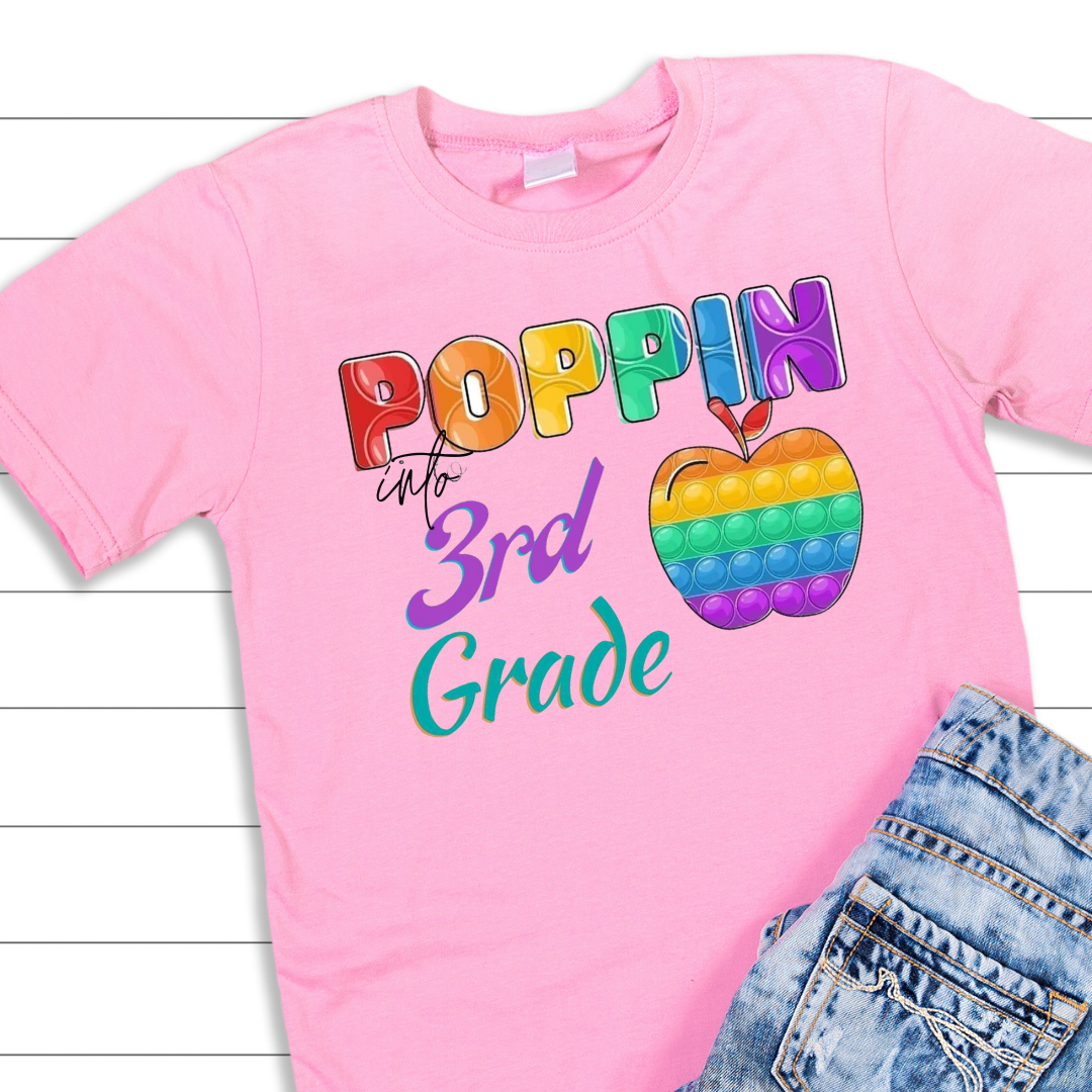 Poppin into 3rd Grade Kids T-shirt