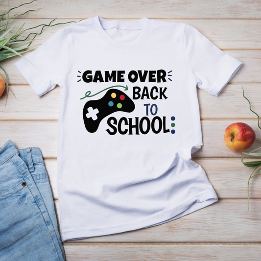 Game Over Back to School Kids T-shirt