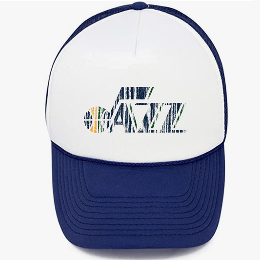 Basketball Jazz Distressed Truckers hat