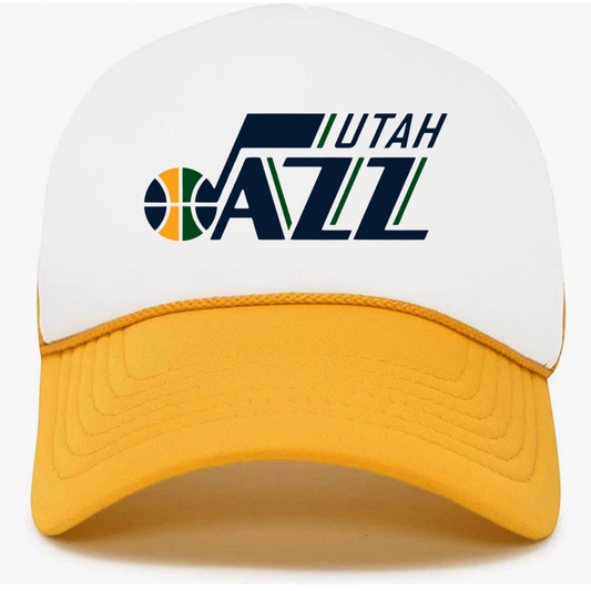 Basketball Jazz Distressed Truckers hat