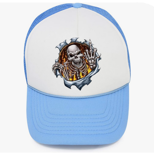 Skeleton Man break through  Mesh cap