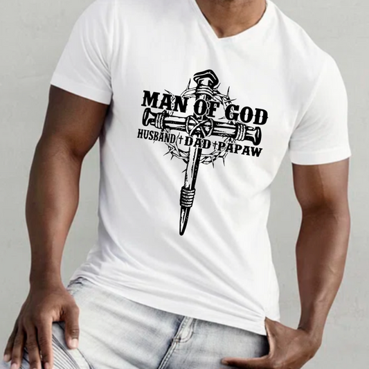 Man of God Husband Dad Papaw.... Men's Tshirt