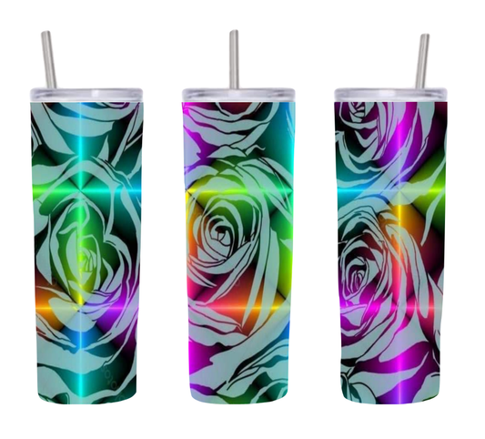 Colorful Metallic Rose  Tumbler