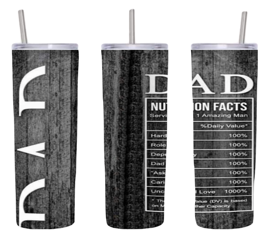 DAD Nutrition Facts Tumbler