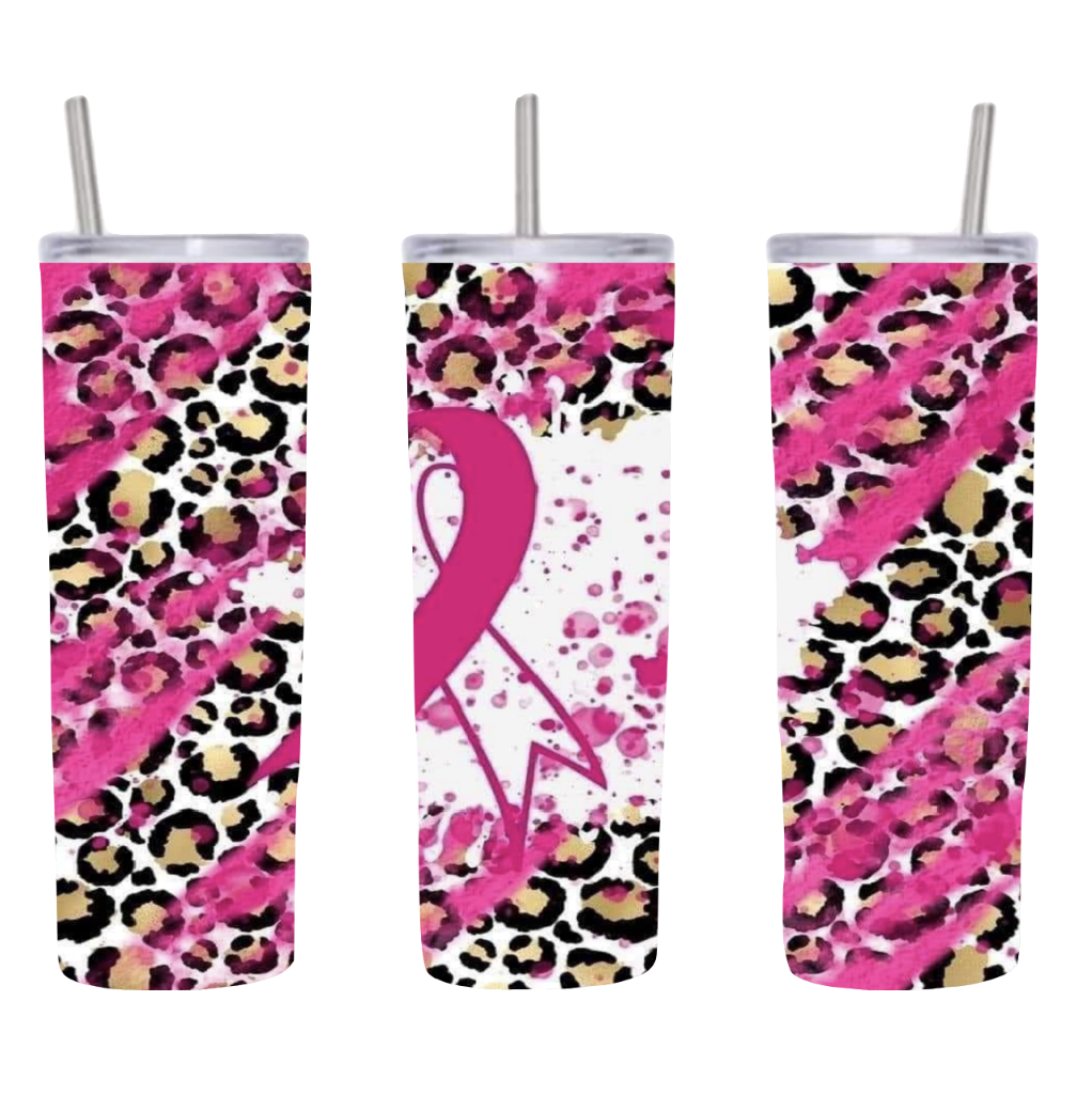 Pink  and Leopard print Tumbler