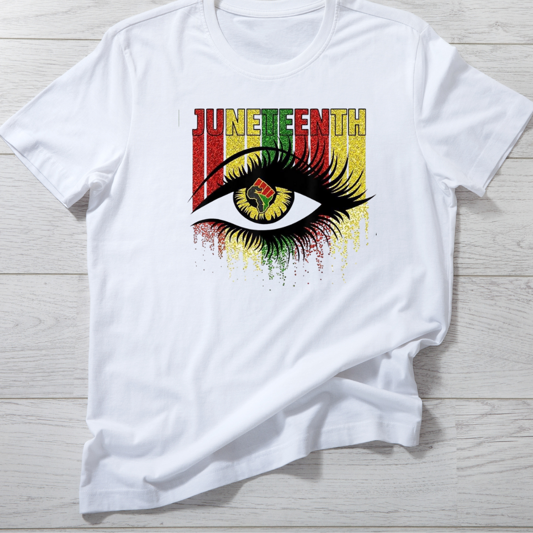 Glitter Juneteenth African eye Tshirt