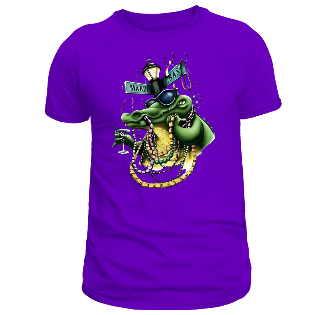 Mardi Gras Gator Mens Tshirt