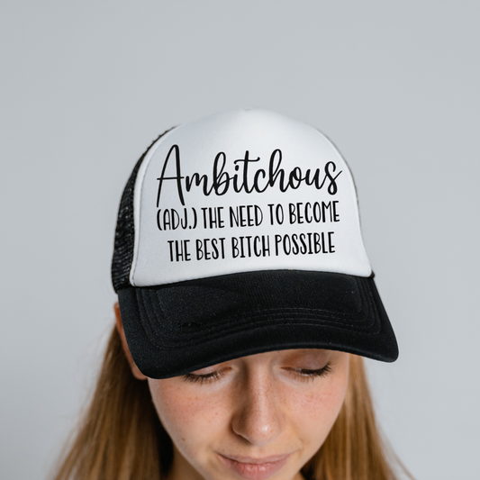"Ambitchius" w/ definition truckers Hat