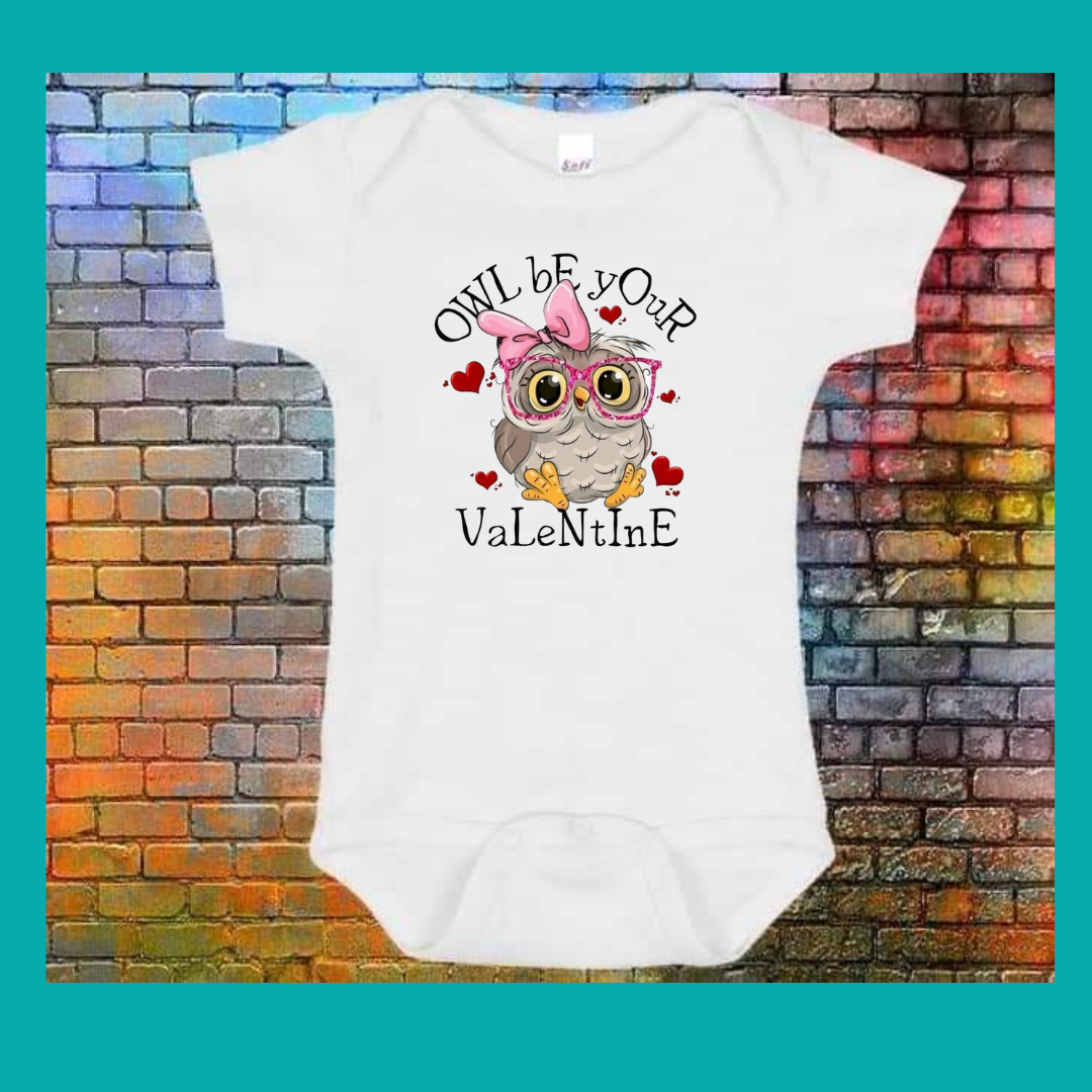 Owl be your valentine onsie