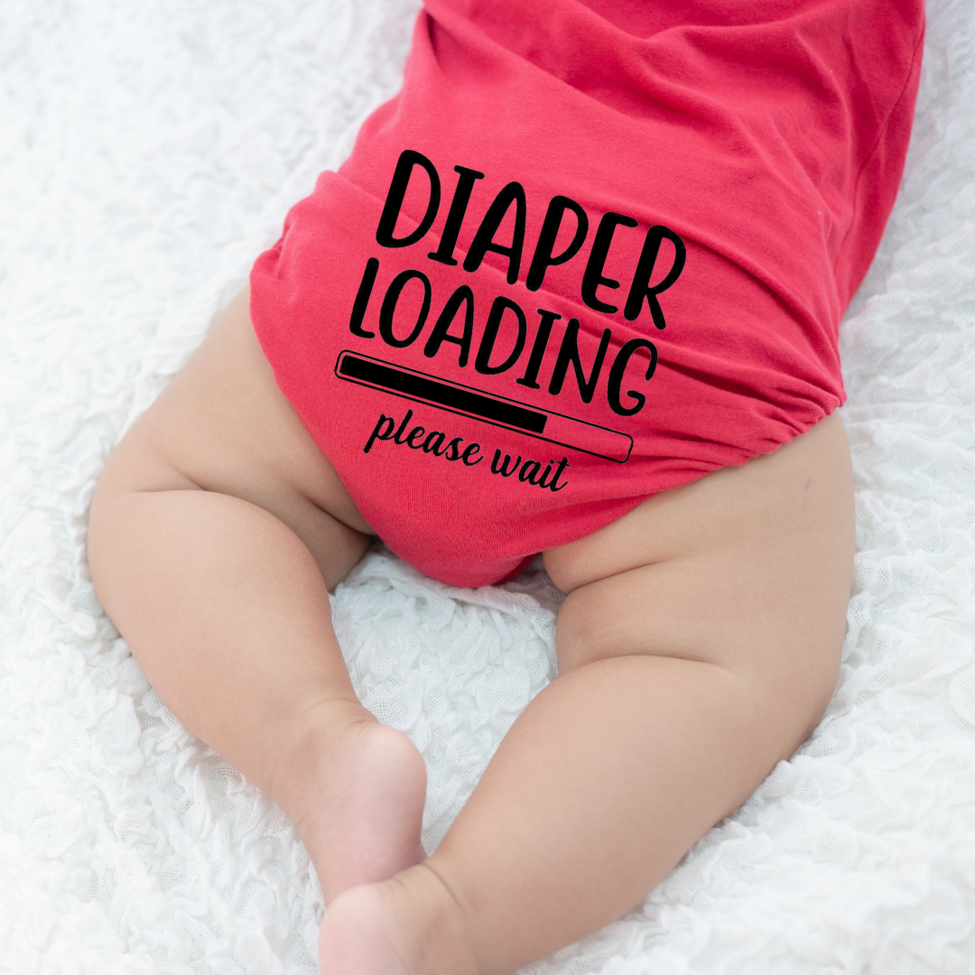 Diaper Loading Please Wait Baby Onesie