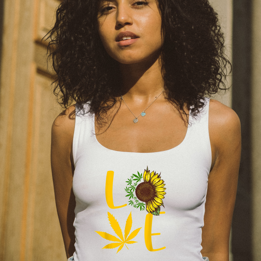 LOVE SUNFLOWER HERB Tank top