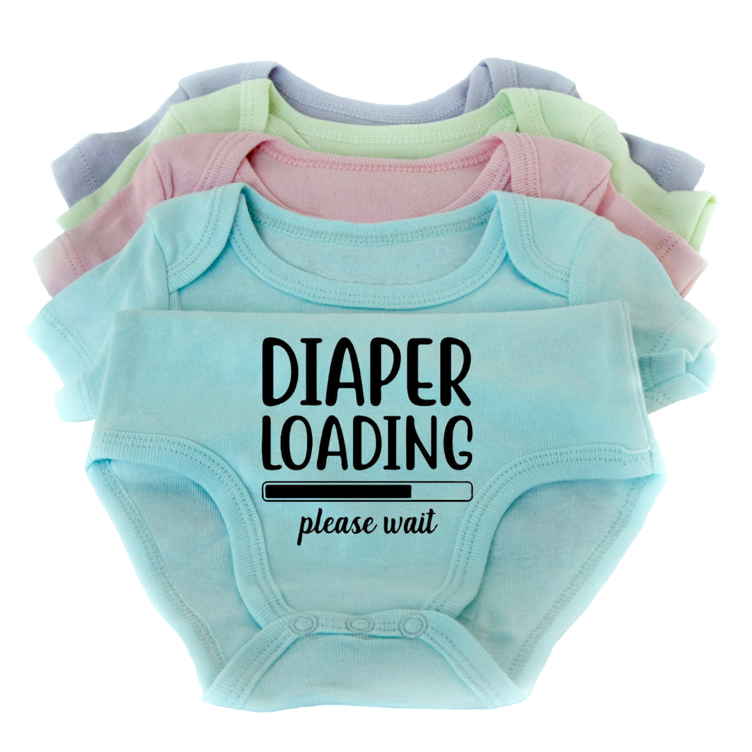 Diaper Loading Please Wait Baby Onesie