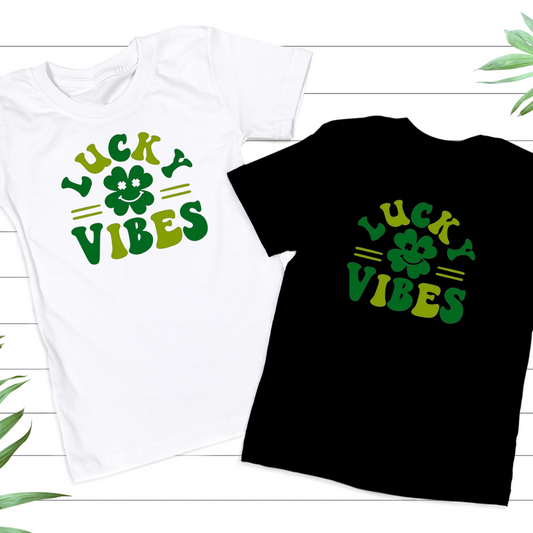 Lucky Vibes Shirt Unisex Childrens St Patrick's Day T-Shirt