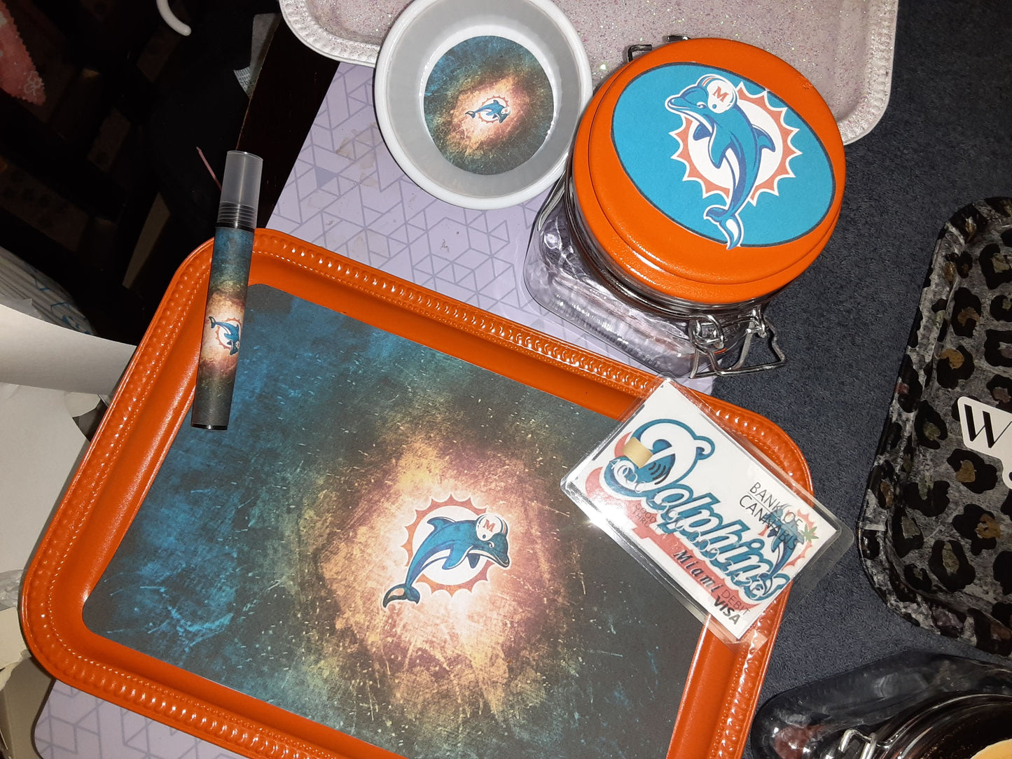 Miami Dolphins TV Tray Set - Ozone Billiards