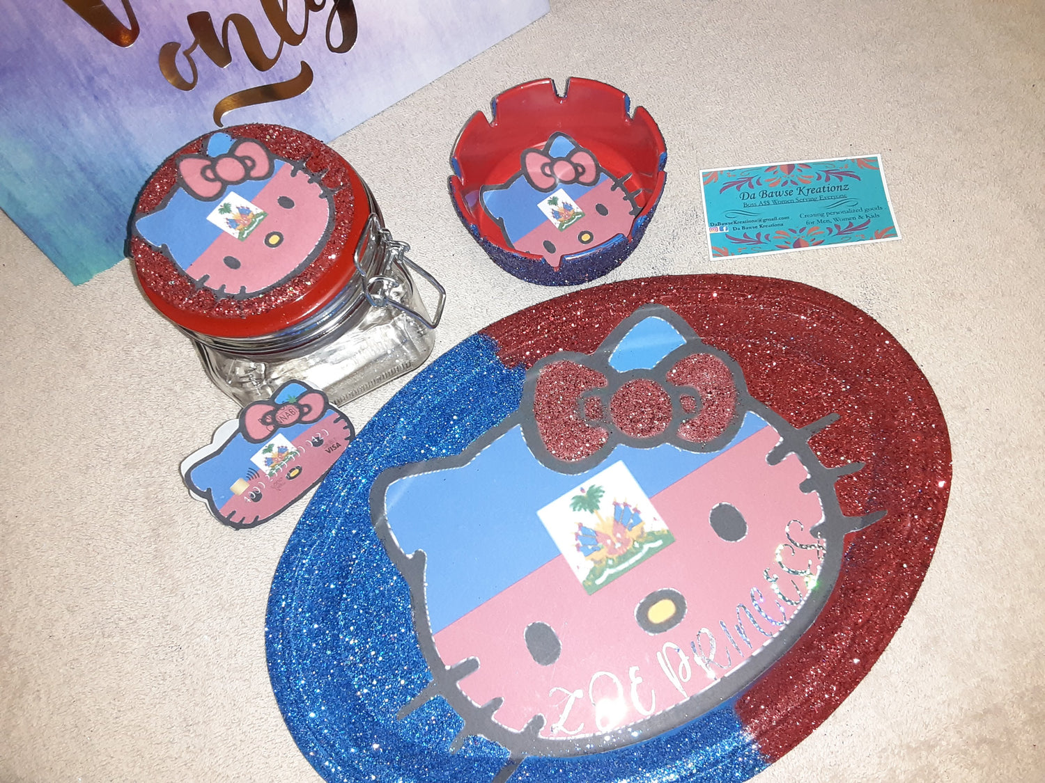 Hello Kitty Two Two Toned glitter Tray Set – Da Bawse Kreationz