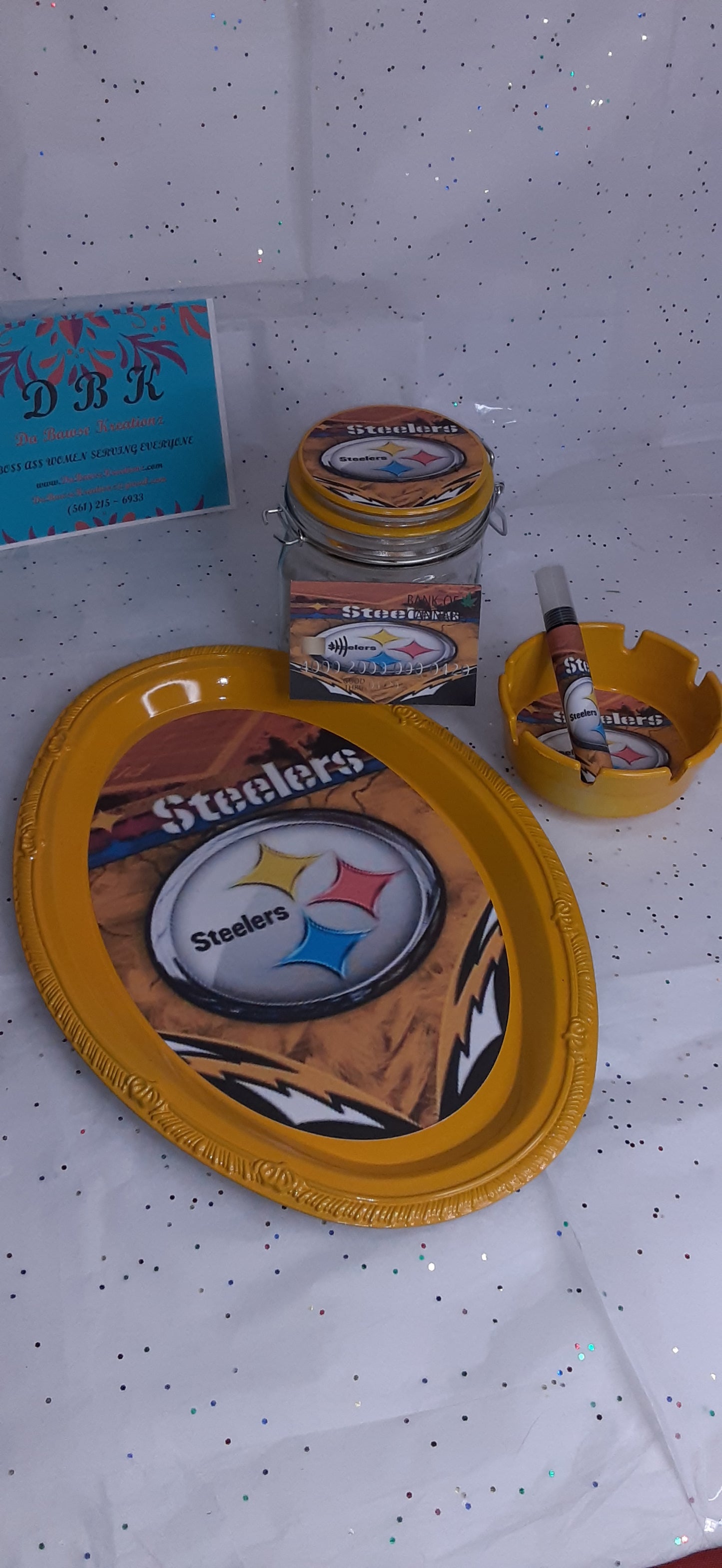 Steelers Rolling Tray 5pc set