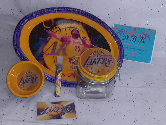 Lakers tray set features L. James