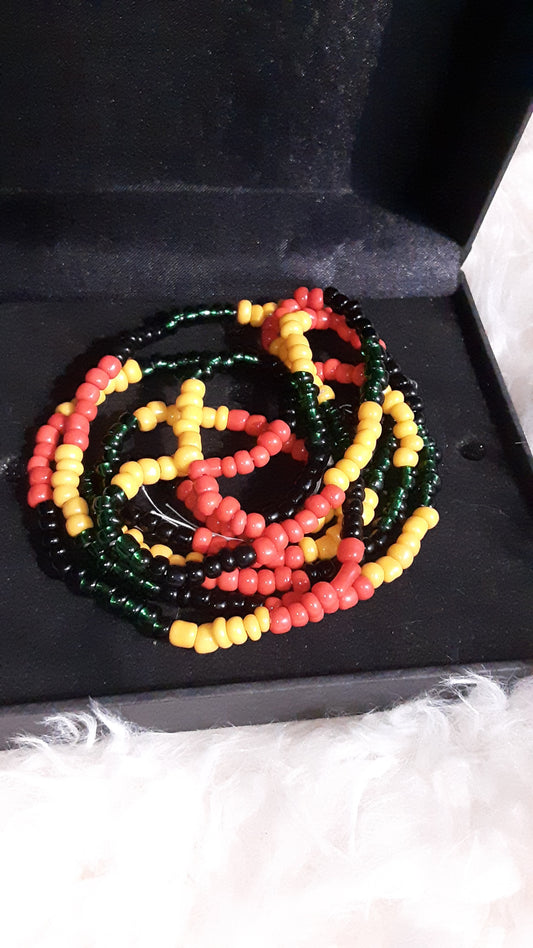 Jamaican colored waist bead.