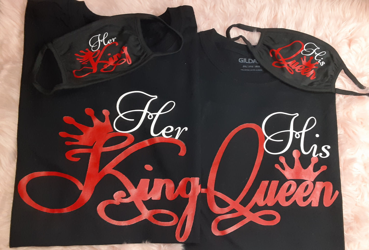 Couples shirt set  " His Queen♡ Her King"👑