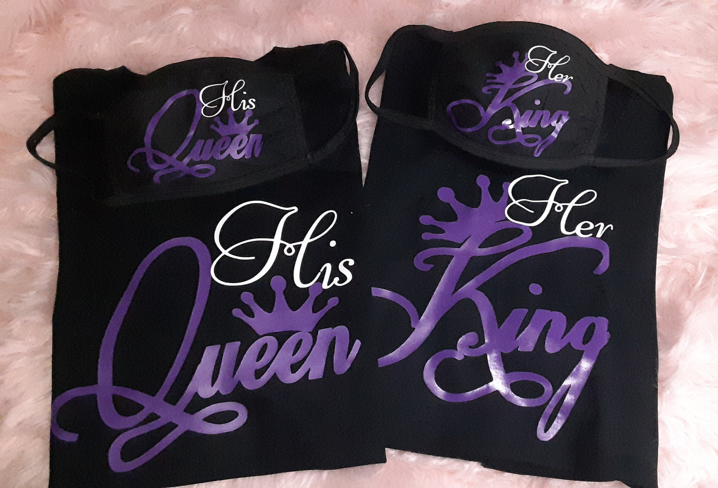 Couples shirt set  " His Queen♡ Her King"👑