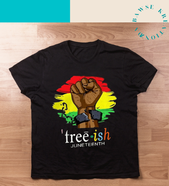 free-ish juneteenth kids tshirt