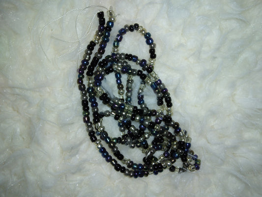 Black Galaxy Waist Beads Tie On