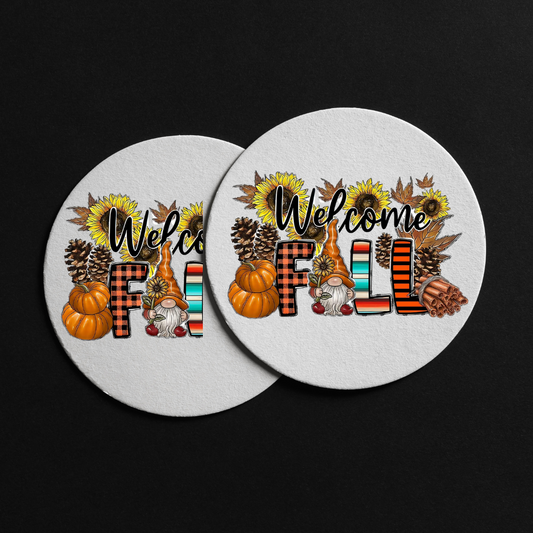 "Welcome Fall" Coasters set of 4