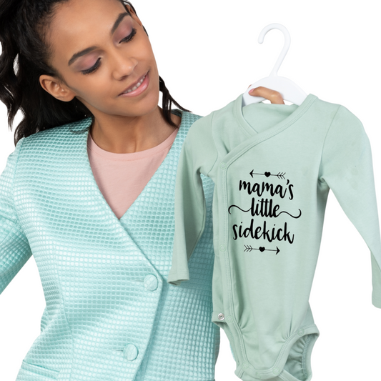 Mama's Little Sidekick Long-sleeve Baby Onesie