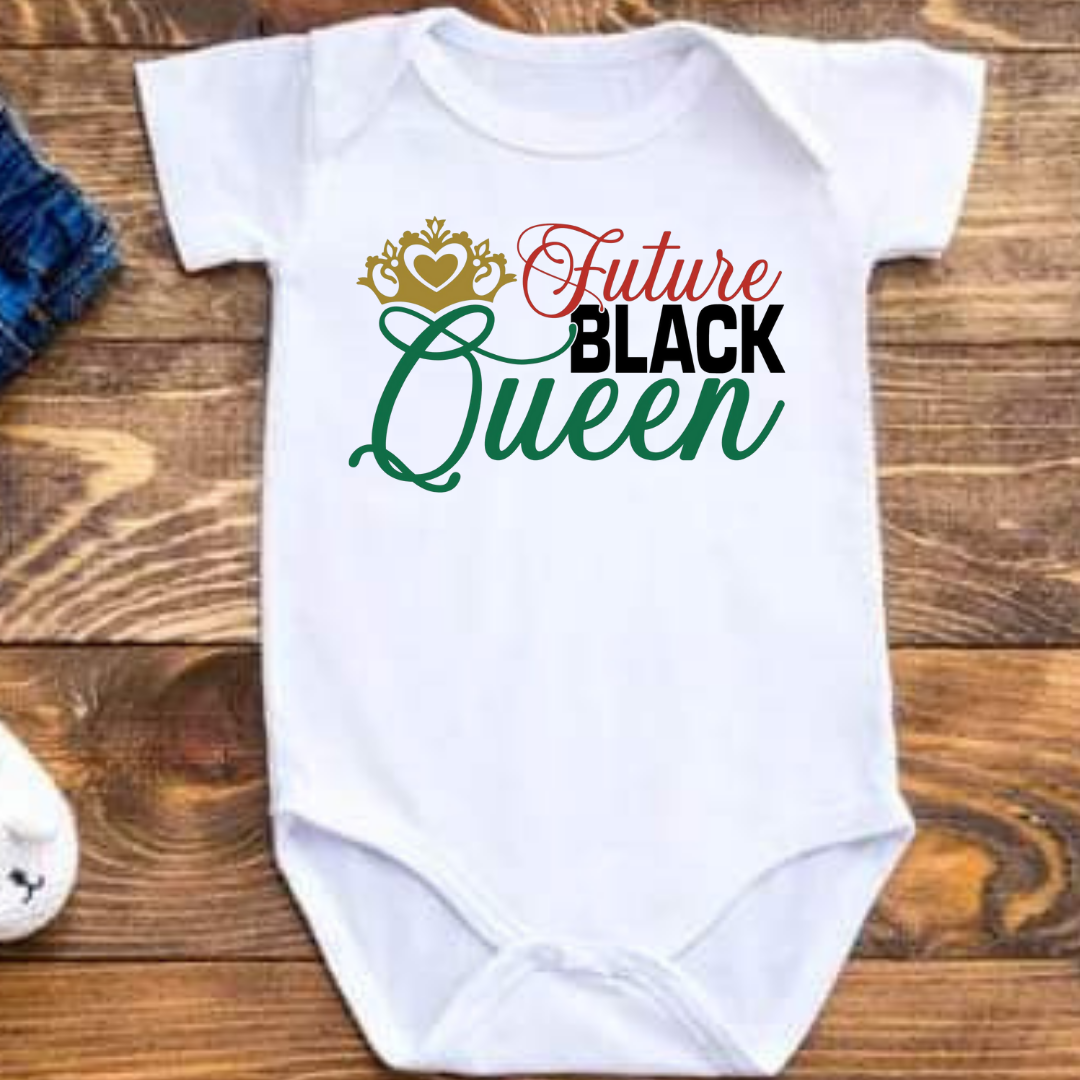 Future Black Queen Baby Girl Onesie