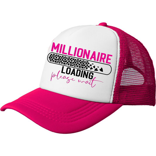 MILLIONAIRE LOADING Please wait Truckers cap