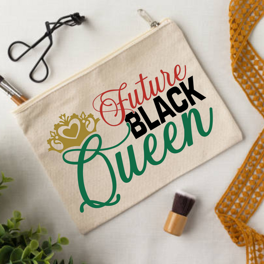 Future Black Queen Zipper Pouch