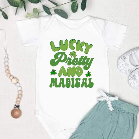 Lucky Pretty and Magical Baby Girl Onesie