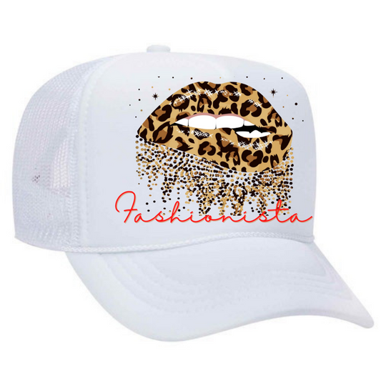 Fashionista leopard lips mesh cap