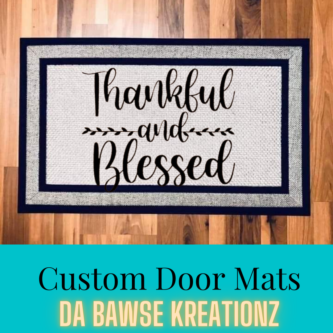 Thankful and Blessed Door Mat