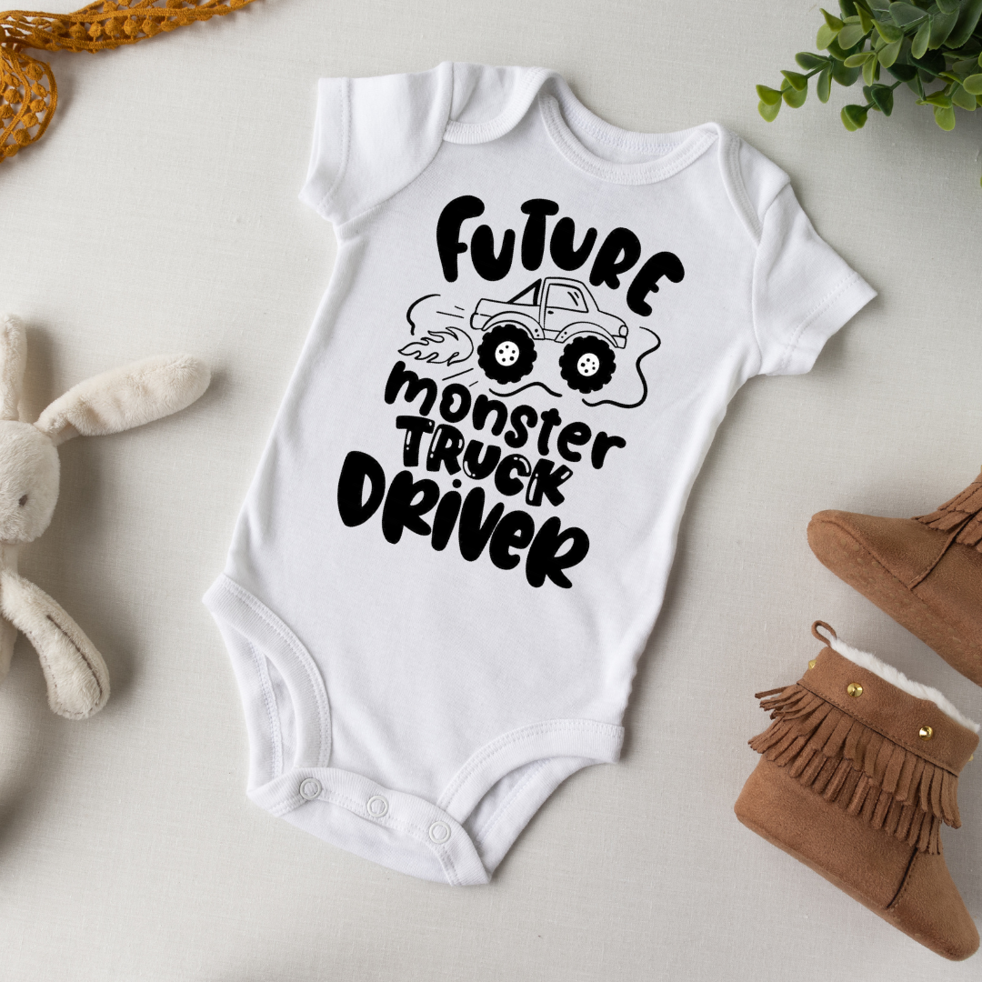 Future Monster Truck Driver Boys Onesie