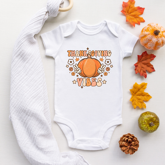 Thanksgiving Vibes Girl Baby Onesie