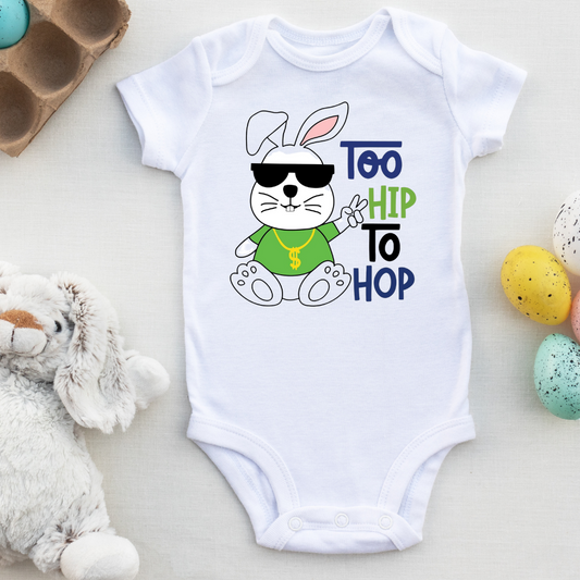 Too Hip to Hop Easter Baby Boy onesie