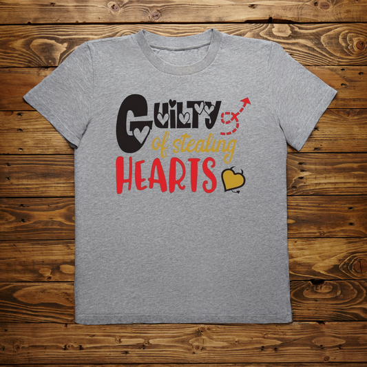 GUILTY OF STEALING HEARTS BOY'S  VALENTINES T-SHIRT