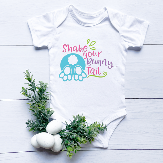 Shake your Bunny Tail Easter Baby Girl onesie