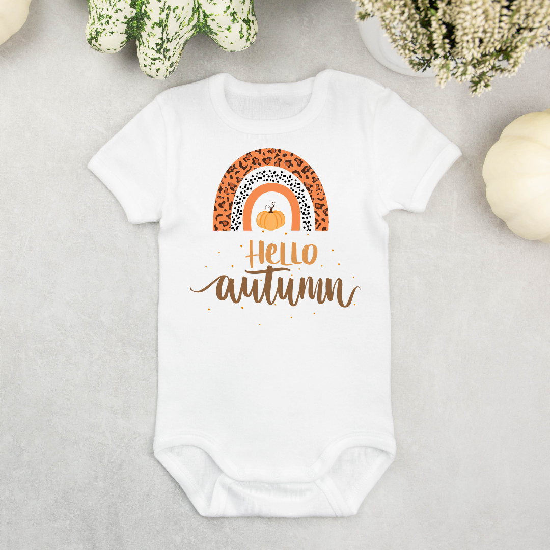 Hello Autumn Baby Girl Onesie