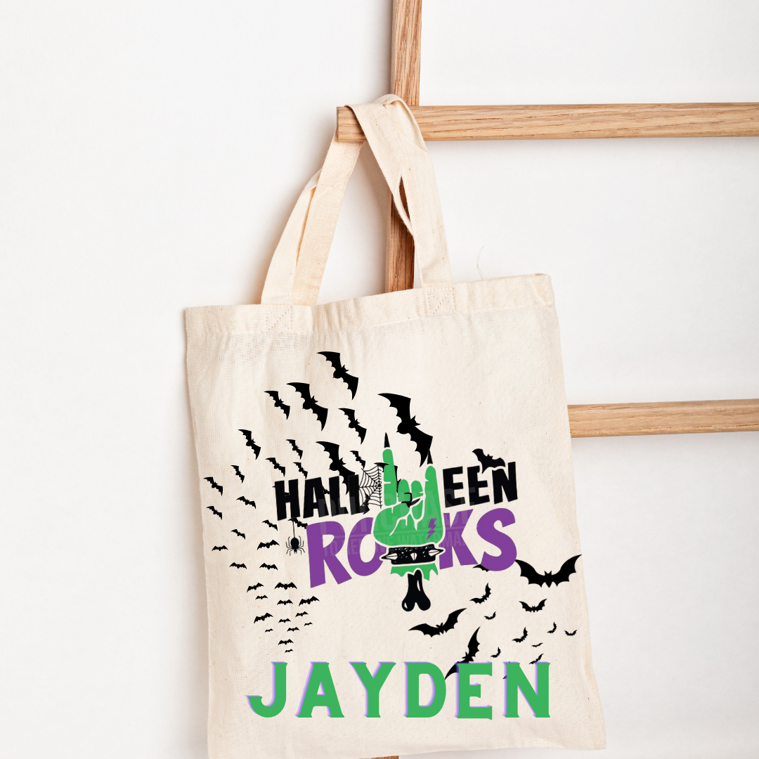 Custom Halloween Rocks Tote