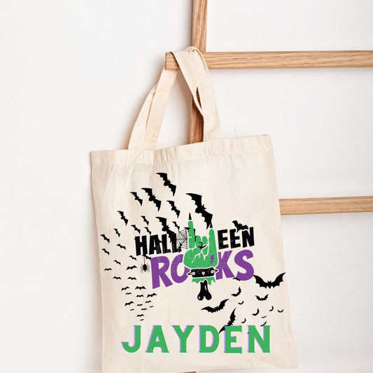 Custom Halloween Rocks Tote