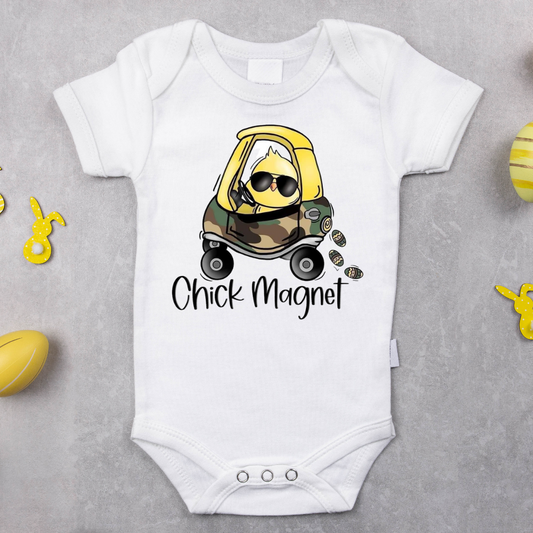 Chick Magnet Baby Boy Easter Onesie