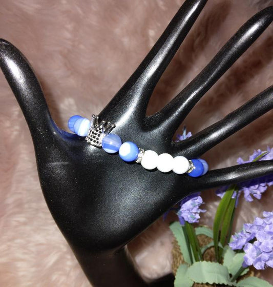 Womens Blue Lapis Stretch Bracelet