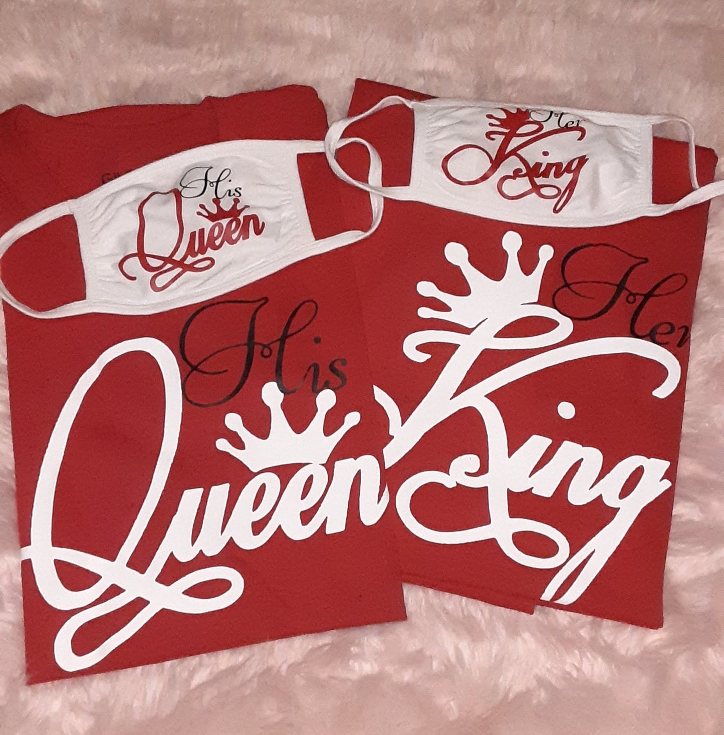 Couples shirt set  " His Queen♡ Her King"👑